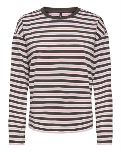 Only - ONLNew Soph Langærmet Trøje - Black Coffee/Orchid Pink